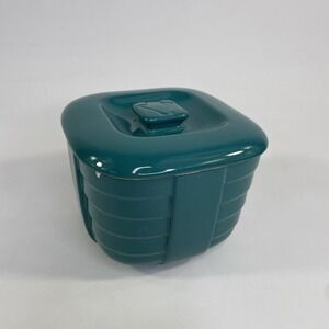 Vintage Hall China Hotpoint Refrigerator Teal Covered Square Dish & Cover MCM